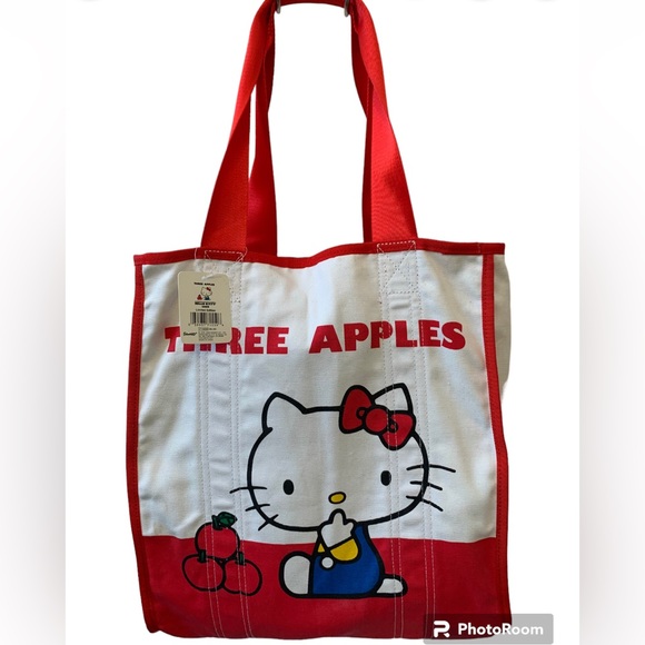 Hello Kitty Handbags - 2009 Hello Kitty Sanrio 35th Anniversary Limited Edition Three Apples Tote Bag